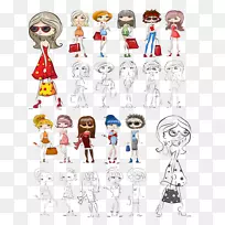 卡通时尚女性插画-时尚女性-空若网 卡通时尚女性插画-时尚女性-空若网