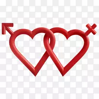 爱心剪贴画-男女之心-空若网 爱心剪贴画-男女之心-空若网