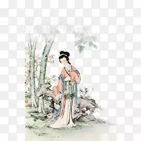 女性插画-风电女性-空若网 女性插画-风电女性-空若网