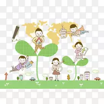 卡通插画-叶男女-空若网 卡通插画-叶男女-空若网