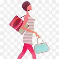 时尚购物插画.城市妇女-空若网 时尚购物插画.城市妇女-空若网