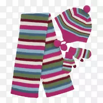 围巾帽子手套夹艺术条纹连衣裙-空若网 围巾帽子手套夹艺术条纹连衣裙-空若网