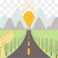 平面设计插图.图日出-空若网 平面设计插图.图日出-空若网