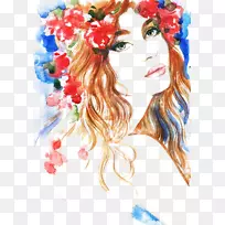 国际妇女节插画-调情水彩画-空若网 国际妇女节插画-调情水彩画-空若网