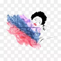 水彩画涂鸦抽象艺术绘画水彩画妇女-空若网 水彩画涂鸦抽象艺术绘画水彩画妇女-空若网