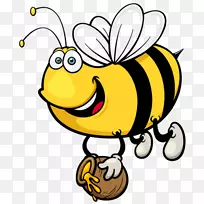 蜜蜂卡通昆虫插图-蜜蜂蜜罐-空若网 蜜蜂卡通昆虫插图-蜜蜂蜜罐-空若网