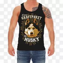 t恤上衣无袖衬衫衣服-哈士奇狗-空若网 t恤上衣无袖衬衫衣服-哈士奇狗-空若网
