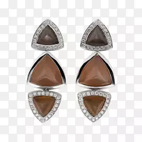 耳环宝石褐色白色月光石-宝石-空若网 耳环宝石褐色白色月光石-宝石-空若网