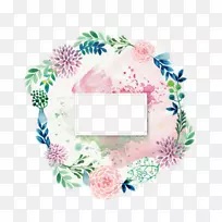 花环水彩画-花-空若网 花环水彩画-花-空若网