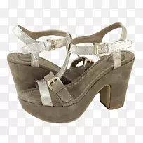 滑绒面鞋凉鞋米色凉鞋-空若网 滑绒面鞋凉鞋米色凉鞋-空若网