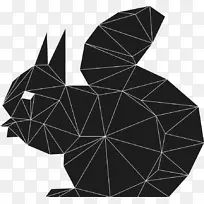 松鼠剪贴画.三角形抽象松鼠-空若网 松鼠剪贴画.三角形抽象松鼠-空若网