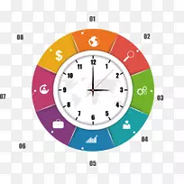 信息图形时钟adobe插画.时间时钟-空若网 信息图形时钟adobe插画.时间时钟-空若网