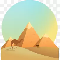 埃及金字塔古埃及插图-一带一路沙漠背景装饰-空若网 埃及金字塔古埃及插图-一带一路沙漠背景装饰-空若网