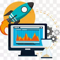 笔记本电脑插图.膝上型计算机和火箭-空若网 笔记本电脑插图.膝上型计算机和火箭-空若网