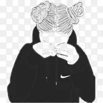 黑白艺术素描-时尚画法-空若网 黑白艺术素描-时尚画法-空若网