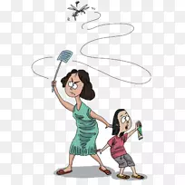 苍蝇动画-母女玩苍蝇-空若网 苍蝇动画-母女玩苍蝇-空若网