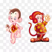 猴子新年快乐十二生肖-空若网 猴子新年快乐十二生肖-空若网