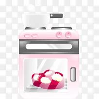 厨房微波炉图标-粉红银烤盘图案-空若网 厨房微波炉图标-粉红银烤盘图案-空若网