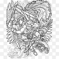 ����������ɫ�黭�ڰ�ɫ-������