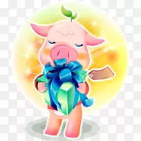 生日礼物贺卡夹艺术-粉红猪-空若网 生日礼物贺卡夹艺术-粉红猪-空若网