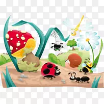 昆虫蜜蜂卡通插图.森林昆虫的卡通插图-空若网 昆虫蜜蜂卡通插图.森林昆虫的卡通插图-空若网