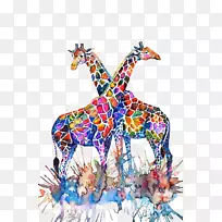 长颈鹿水彩画插图水彩画长颈鹿-空若网 长颈鹿水彩画插图水彩画长颈鹿-空若网