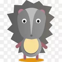 刺猬动画-灰色卡通刺猬-空若网 刺猬动画-灰色卡通刺猬-空若网