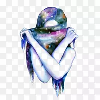 画水彩画一团薄雾和愤怒的纸画女孩-空若网 画水彩画一团薄雾和愤怒的纸画女孩-空若网