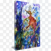 海马水彩画丙烯酸涂料水彩画海-空若网 海马水彩画丙烯酸涂料水彩画海-空若网