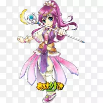 动画插图-女孩粉色魔杖-空若网 动画插图-女孩粉色魔杖-空若网