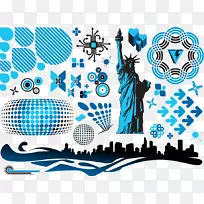 下载adobe插画剪辑艺术-蓝色自由女神像在纽约-空若网 下载adobe插画剪辑艺术-蓝色自由女神像在纽约-空若网