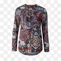 佩斯利衬衫长袖T恤衫-空若网 佩斯利衬衫长袖T恤衫-空若网