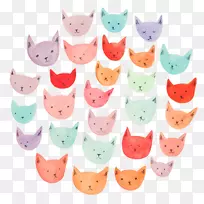 猫水彩画插画-卡通化身-空若网 猫水彩画插画-卡通化身-空若网