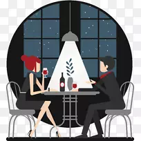 约会插画-暴风餐厅-空若网 约会插画-暴风餐厅-空若网