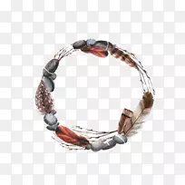 水彩画羽毛花环.画鹅卵石羽毛-空若网 水彩画羽毛花环.画鹅卵石羽毛-空若网