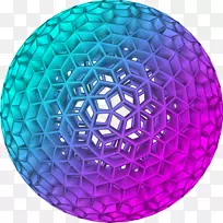 钴蓝对称球绿松石图案.测地线-空若网 钴蓝对称球绿松石图案.测地线-空若网