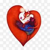 插画艺术画爱情插画-红狐-空若网 插画艺术画爱情插画-红狐-空若网