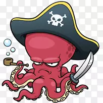 章鱼动画剪辑艺术-海盗章鱼-空若网 章鱼动画剪辑艺术-海盗章鱼-空若网