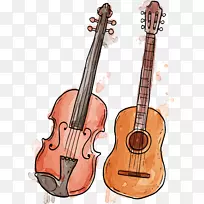 乐器小提琴水彩画绘画乐器-空若网 乐器小提琴水彩画绘画乐器-空若网