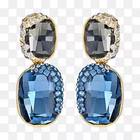耳环施华洛世奇珠宝宝石施华洛世奇珠宝耳环蓝色宝石-空若网 耳环施华洛世奇珠宝宝石施华洛世奇珠宝耳环蓝色宝石-空若网