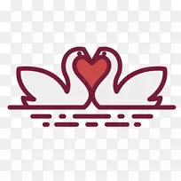 浪漫之心爱情图标-天鹅涂鸦-空若网 浪漫之心爱情图标-天鹅涂鸦-空若网