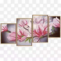 珠绣十字绣三联水彩钻石-空若网 珠绣十字绣三联水彩钻石-空若网