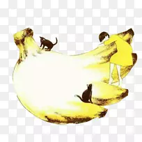 香蕉艺术理念插画-小猫手绘香蕉组合-空若网 香蕉艺术理念插画-小猫手绘香蕉组合-空若网