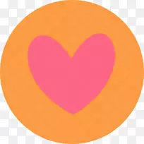 心脏圆夹艺术橙色曲线-空若网 心脏圆夹艺术橙色曲线-空若网