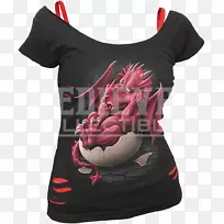 t恤上衣哥特式时装袖子t恤-空若网 t恤上衣哥特式时装袖子t恤-空若网