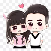 卡通重大q版-可爱卡通情侣肖像PNG材料-空若网 卡通重大q版-可爱卡通情侣肖像PNG材料-空若网