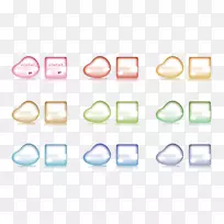 按钮图标-不规则彩色按钮-空若网 按钮图标-不规则彩色按钮-空若网