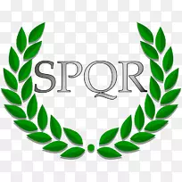 AutoCAD DXF月桂花环剪贴画-SPQR-空若网 AutoCAD DXF月桂花环剪贴画-SPQR-空若网