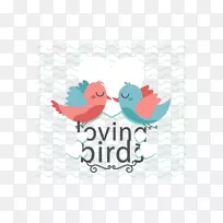 爱情鸟剪贴画-波浪式背景爱情鸟-空若网 爱情鸟剪贴画-波浪式背景爱情鸟-空若网