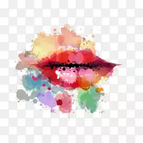 唇水彩画.手绘水彩唇-空若网 唇水彩画.手绘水彩唇-空若网